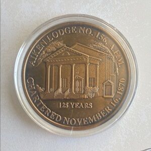 Masonic 1995 - Commemorative Bronze Coin Aiken Lodge No156